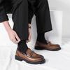 Black Thick Soled Men's Loafers Trendy New Minimalist Style Wedding Party Outdoor Street Walking Dating Adult Shoes Plus Size-46