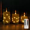 3pcs Flameless LED Candles Timed Remote Control Flickering Pillar Candles Christmas Halloween Home Decoration Tea Lamp