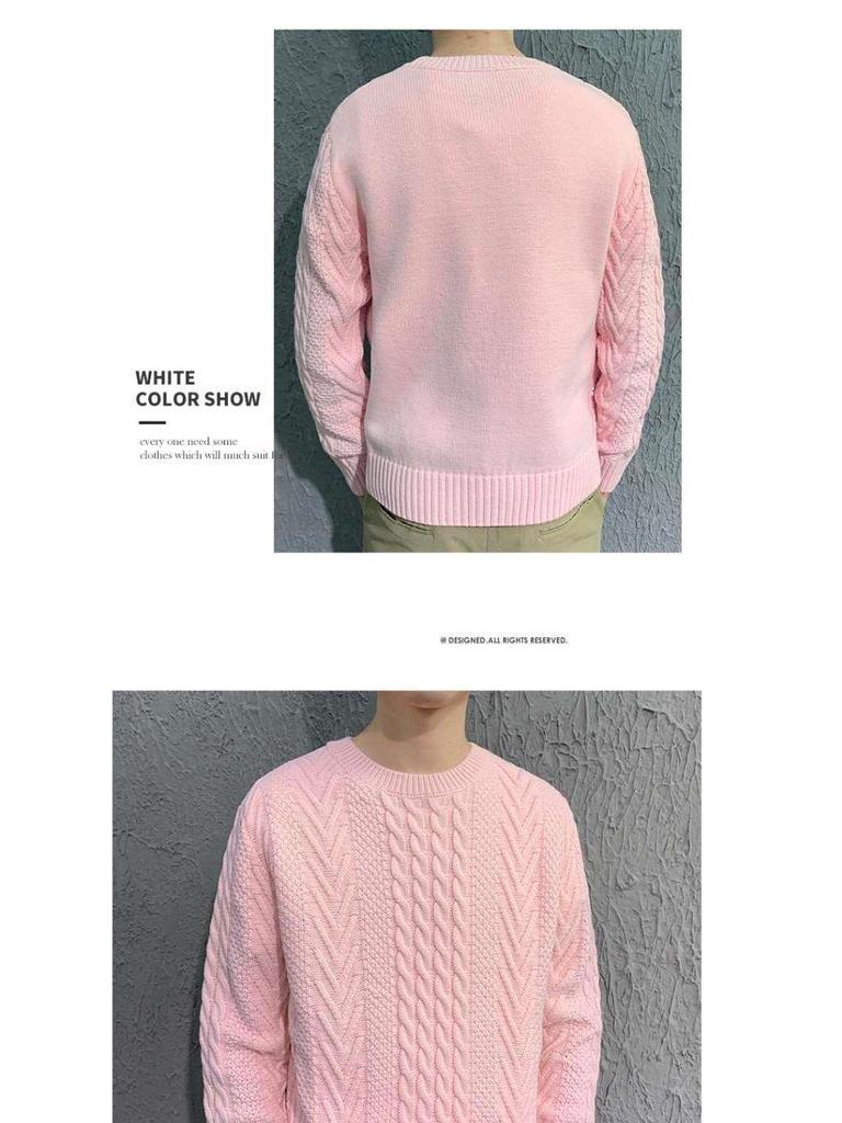 Мужской кардиган крупной вязки «косы» на осень/зиму 2025 - Корейский стиль, свободный трикотаж для пар