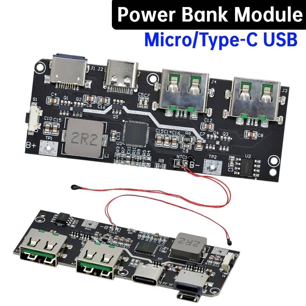 QC4.0 QC3.0 Двойной USB 22.5 Вт Micro/Type-C USB Мобильный павербанк Мобильный павербанк Плата Защита от температуры/короткого замыкания