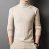 Осень и зима Новый водолазка двойной складки однотонный базовый молодежный свитер мужской вязаный свитер