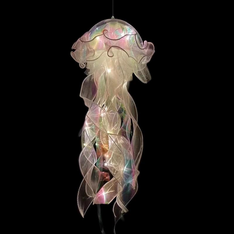 Светящийся фонарик-медуза для Фестиваля середины осени 2025 года, набор для самостоятельной сборки: Портативный ручной цветной фонарик-цветок для детей