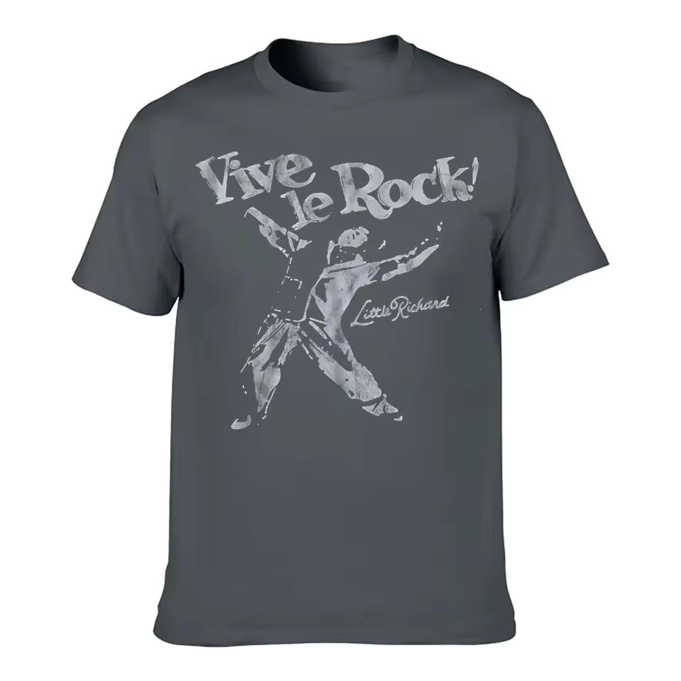 Robot Rave Vive Le Rock Worn by Sid Vicious Black T-Shirt Design for Men Loose Fit Short Sleeve Shirt