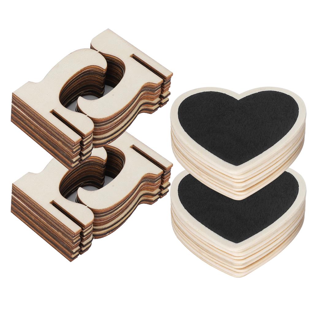 2 комплекта деревянных мини-досок для вывесок, карточек, досок для свадьбы, украшений в форме сердца