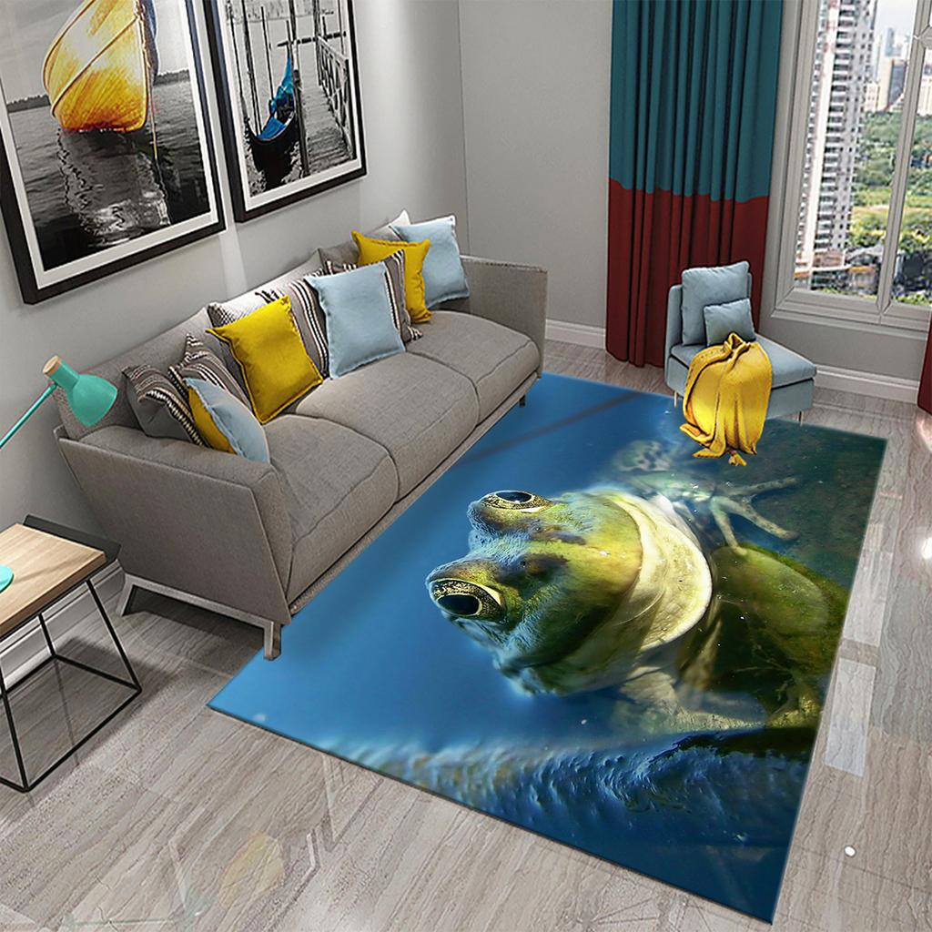Ковер Лягушка Красочный Милый Ковер с Животным Принтом для Ванной Нескользящий Коврик для Зоны Гостиная Детская Спальня Напольный Коврик Декор для Прихожей