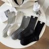 Новые осенние носки женские японские модные однотонные черные белые серые длинные носки хлопковые трикотажные женские носки в стиле Харадзюку в стиле ретро подарки