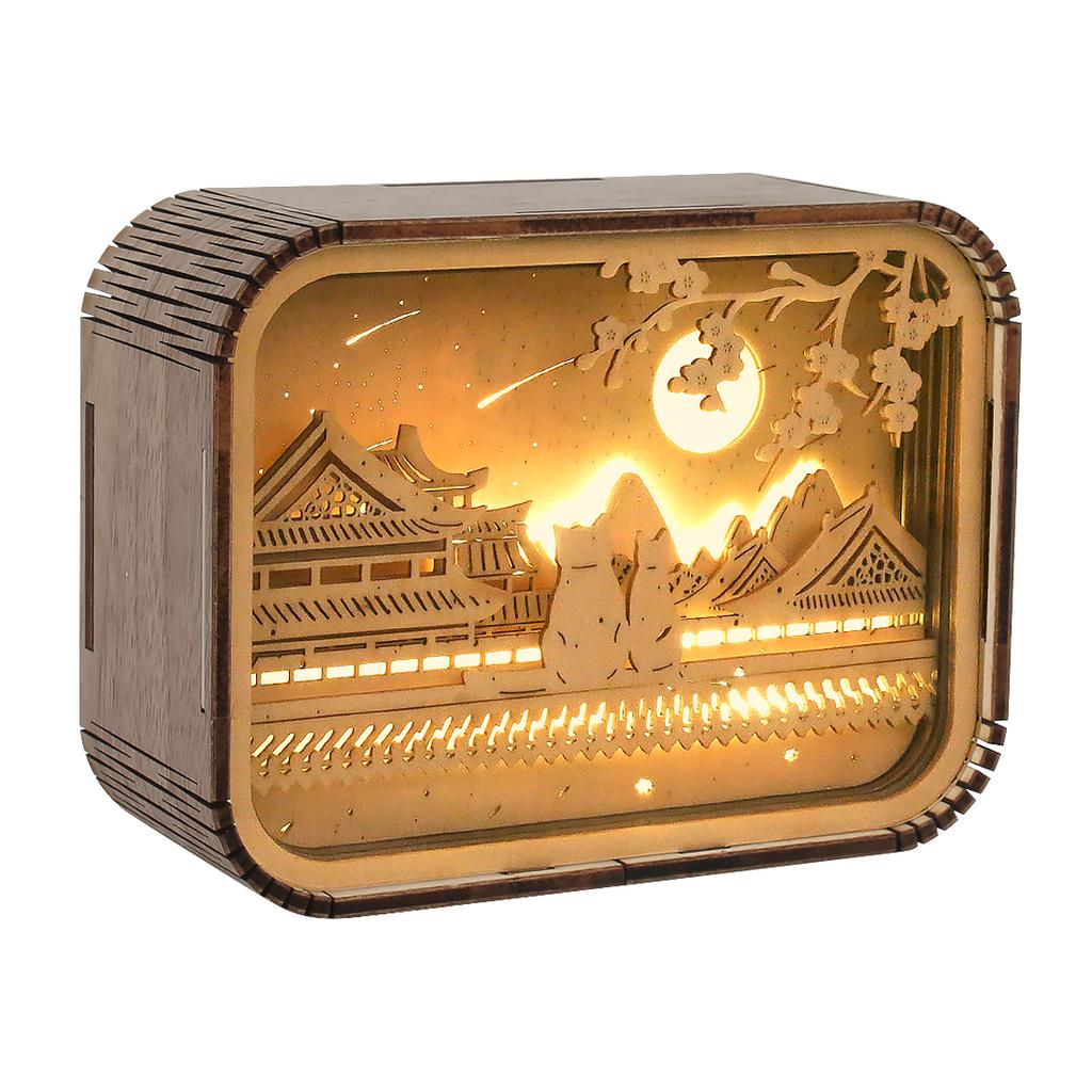 3D светодиодный ночник, современная деревянная настольная лампа, 3D полая резьба по дереву, ночник для спальни для детей, настольная декоративная лампа, подарок