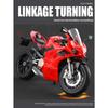 Модель мотоцикла DUCATI V4S в масштабе 1/9 из сплава со светом - Премиальная игрушечная машинка-реплика для детей, подарок для энтузиаста гонок