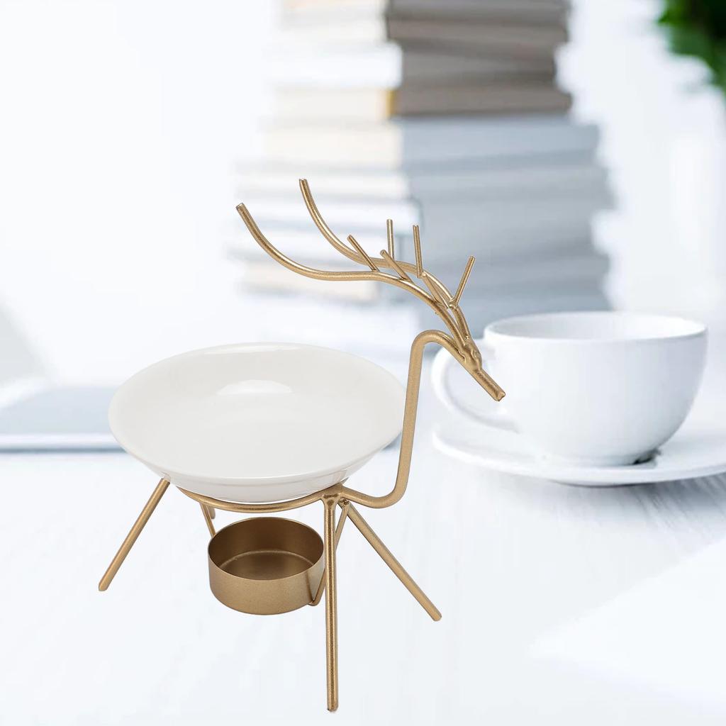 Керамический подсвечник для чайной свечи, нагреватель воска в форме оленя, железное украшение для дома, винтажное эфирное масло