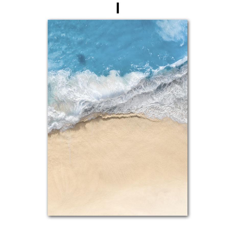 Волна, песок, синий пляж, лодка, настенная живопись, холст, плакаты на скандинавскую тему и принты, украшения для гостиной, дома, фотографии