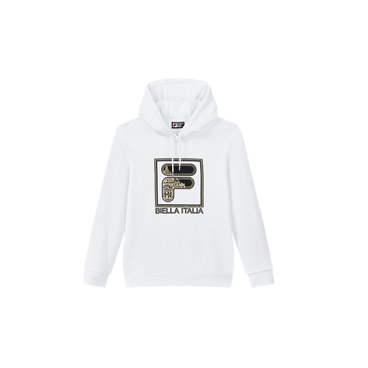 Fila Мужская толстовка с капюшоном и завязками на логотипе, белая F11M018206F-WT