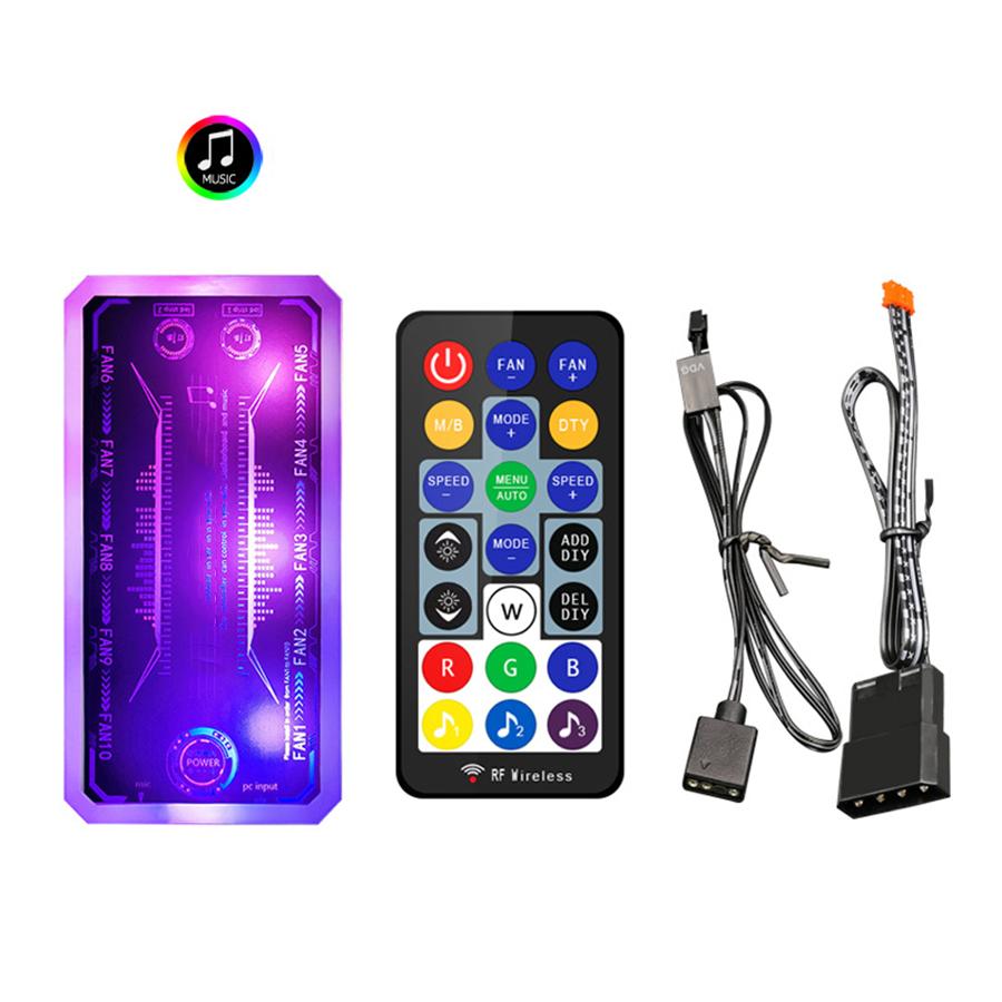 RGB Задняя панель с музыкой RGB Контроллер вентиляторов для видеокарты GPU и корпуса игрового ПК ARGB Светодиодная подсветка Aura Sync