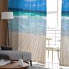 Beach Blue Sky White Clouds Sheer Curtains Modern Gauze Curtain for Living Room Bedroom Voile Yarn Curtains