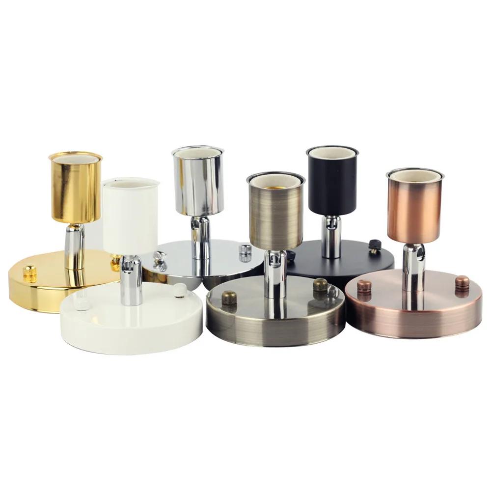 Потолочные светильники с поворотом на 180 градусов, шесть цветов, новый гибкий цоколь для лампы, железный патрон E27, антикварный металлический патрон для лампы