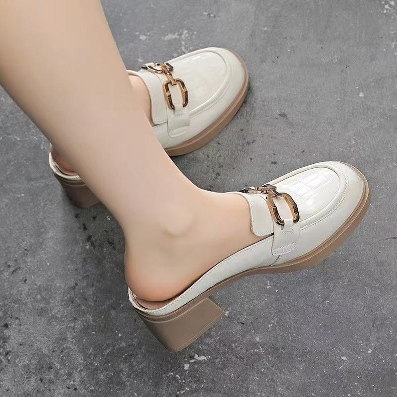 Модные летние полушлепанцы Aphixta 2025, 5 см квадратный каблук, шлепанцы, женские модные слайды с пряжкой, сандалии со змеиным принтом, крутая обувь