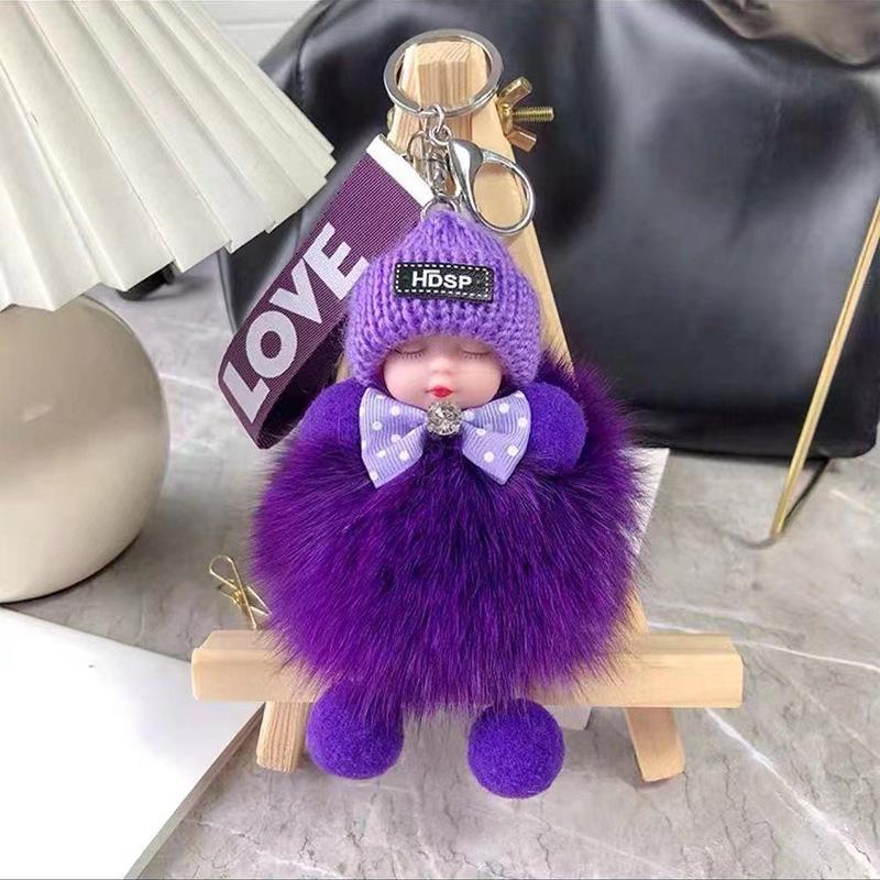 Cute Plush Doll Key Chain Pendant for Ladies and Girls