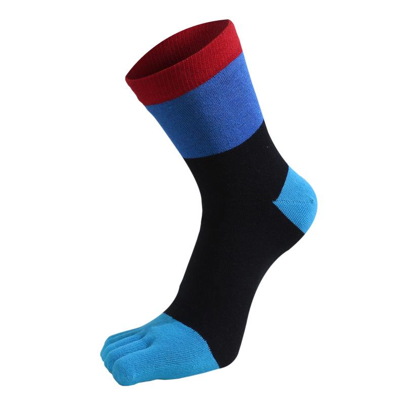 Men's Cotton Five-Toe Socks, Sweat-Absorbing, Mid-Calf, Suitable for All Seasons