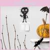 Halloween Cute Black Features Cartoon Switch Sticker Wall Pvc Decor For Living Room And Home Decor