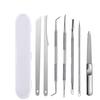 Набор для маникюра и педикюра из нержавеющей стали: В комплект входят средство для удаления мозолей, кусачки для ногтей и игла для удаления прыщей.