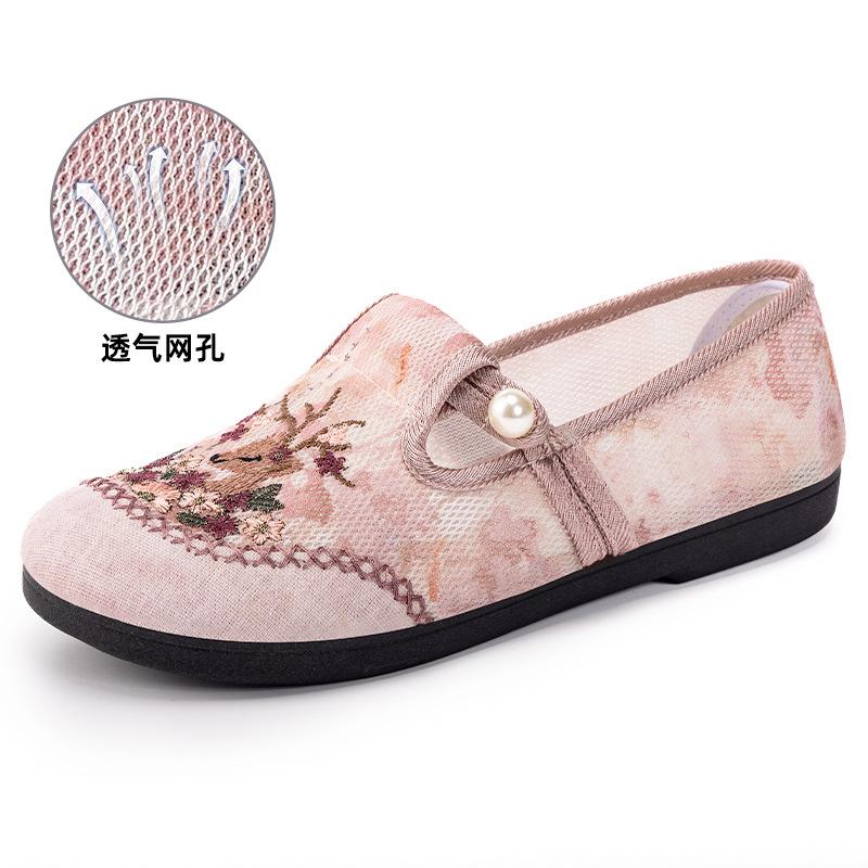 Женская обувь с мягкой подошвой не утомляет ноги. Летние новые старые пекинские туфли из ткани для матерей, универсальные и удобные женские туфли ханьфу