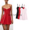 Spring and Summer New Women's Clothing French Style Design Heart-Shaped Collar Spaghetti Straps Sleeveless Mini Dress 3641336