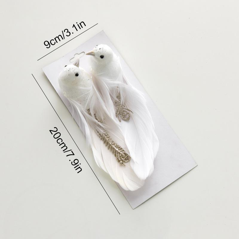 1/2 шт. Пенопластовые украшения для рождественской елки для использования в помещении и на улице, блестящие, искусственные птицы, разноцветные, на клипсах, с перьями, рождественские птицы