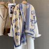 Fashion Double Sided Flower Women Winter Warm Scarf Shawls Imitation Cashmere Thick Hijab Wrap Tassl Pashmina Blanket
