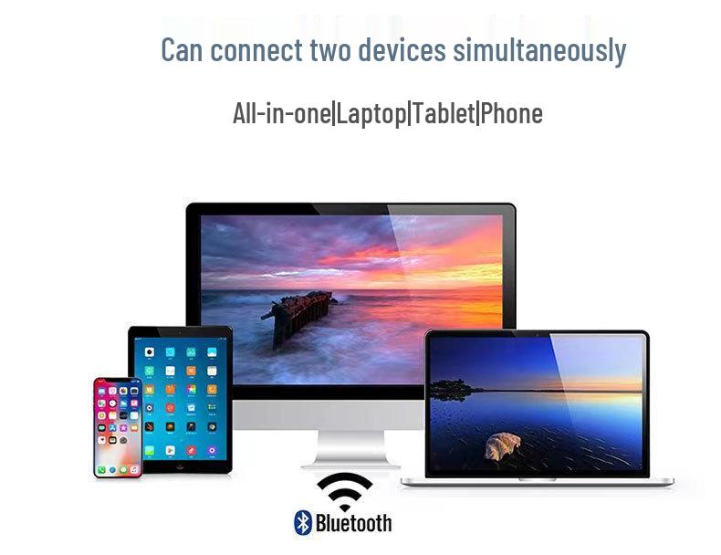 JOMAA Беспроводная перезаряжаемая цифровая клавиатура Dual Bluetooth для офиса и финансов