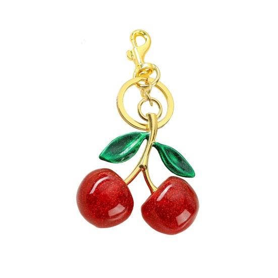 Брелок Подвеска Смола Вишневый Дизайн Брелок с Ветками из Золотого Сплава Надежная Застежка-Лобстер Крючок от Потери Сумки Ключи Аксессуары для Телефона