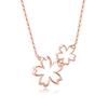 FANCIME K18 Pink Gold Cherry Blossom Necklace Pendant Swinging Anniversary Birthday Day Christmas Present Gift Wrapped Women's Mother's