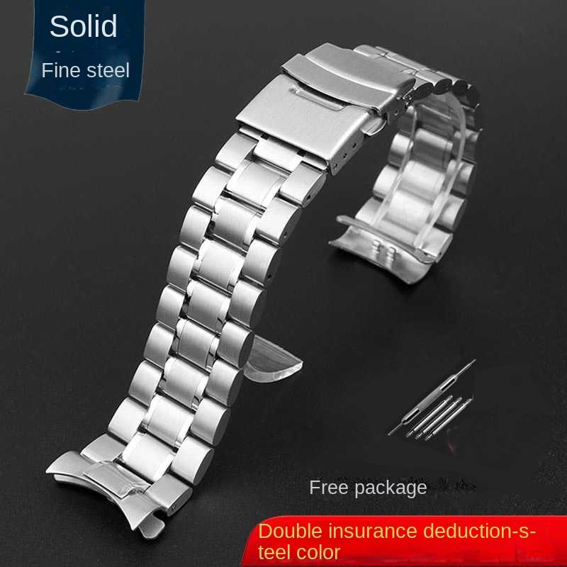 Для Seiko Longines Timex Citizen Casio Изогнутый Конец Нержавеющая Сталь Ремешок Мужской 20мм 22мм 24мм Высококачественный Металлический Ремешок Браслет для Часов