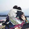 Demon Slayer Anime Plush Blanket Giyu Tomioka And Shinobu Kocho Vintage Throw Blankets for Home 125*100cm Rug Piece