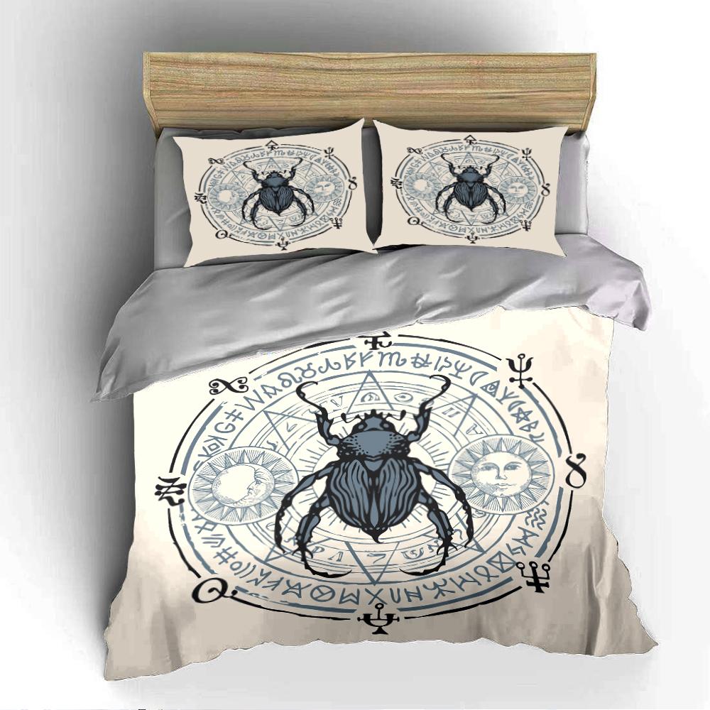Mystical Beetle Pattern Duvet Cover Set Bedding set (1 duvet cover, 2 pillowcases, duvet not included)