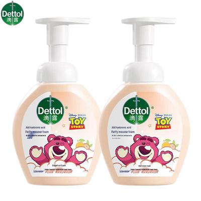 Dettol Пена для мытья рук антибактериальная Клубничный Мишка Грейпфрут, 2x250 мл