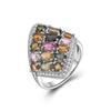Luxury 925 Sterling Silver Ring Natural Multi-Tourmaline Women's fineJewelry Party Gift