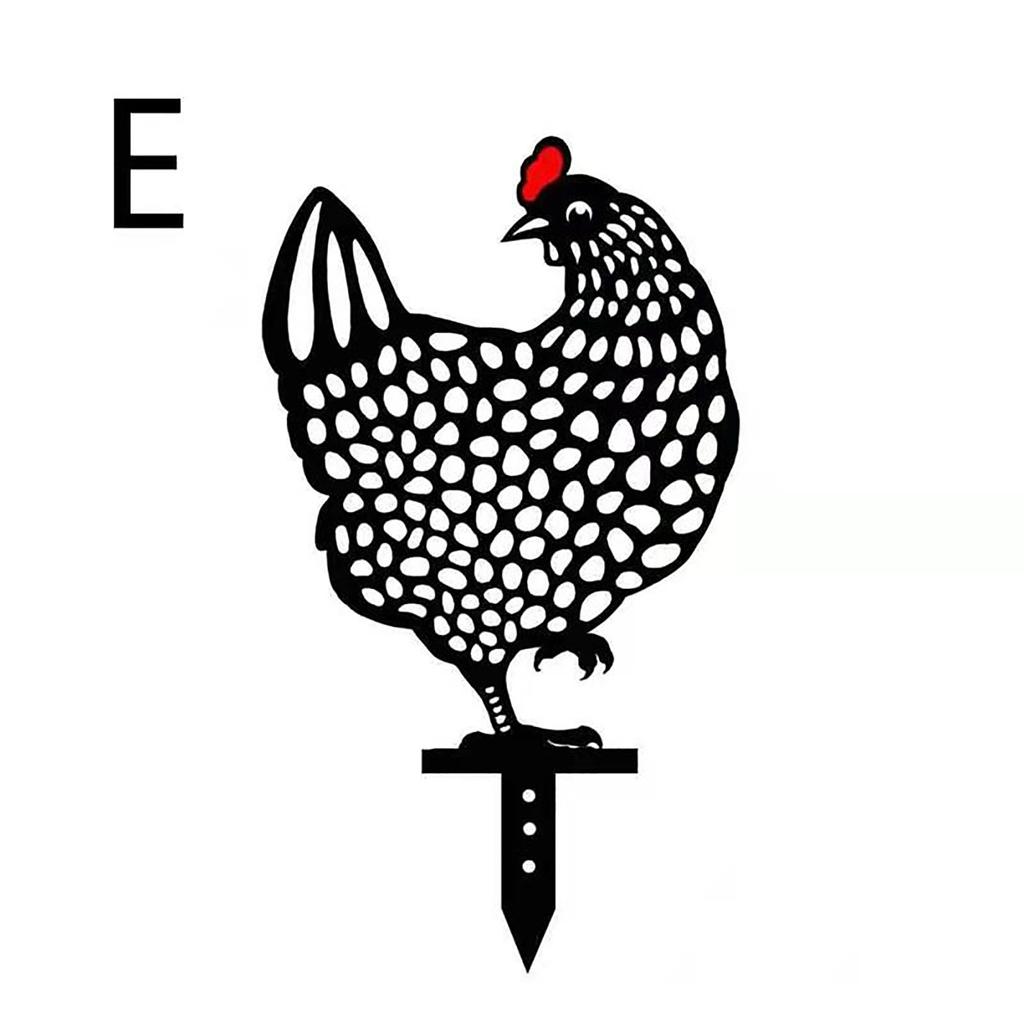 Garden Decoration Outdoor Garden Backyard Stakes Metal Hen Yard Decor Gift