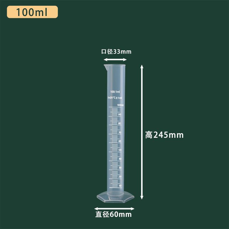 Лабораторный пластиковый мерный цилиндр, 100 мл