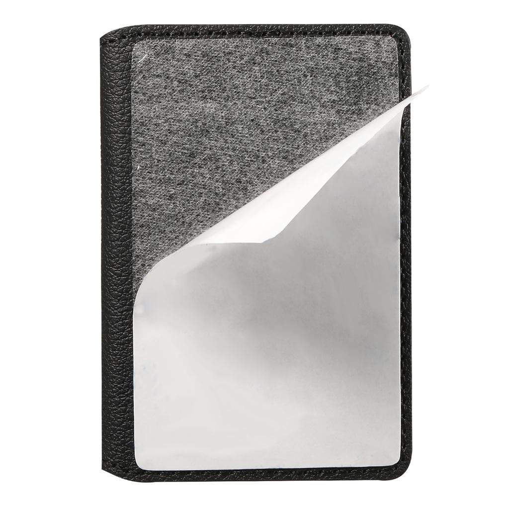 Calf Texture PU Leather Card Holder Phone Card Case Adhesive Cellphone Kickstand