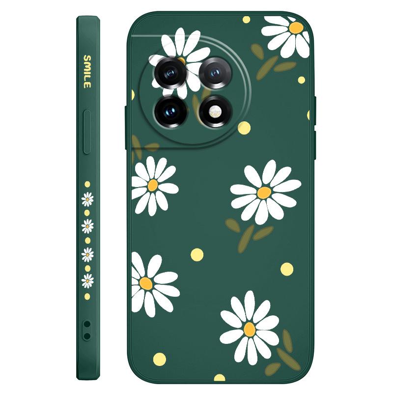Элегантный чехол с ромашками для Oneplus 13 13R 12 12R 11 11R 10 10R 10T 9R 9RT 9 8T 8 7 7T Pro 5G Жидкий силиконовый чехол