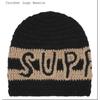 Б/у шапка Supreme с вязаным логотипом "Черная"