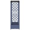 Raised Planter with Trellis and Hanging Roof Gray 207 x 40 x 126 cm PP