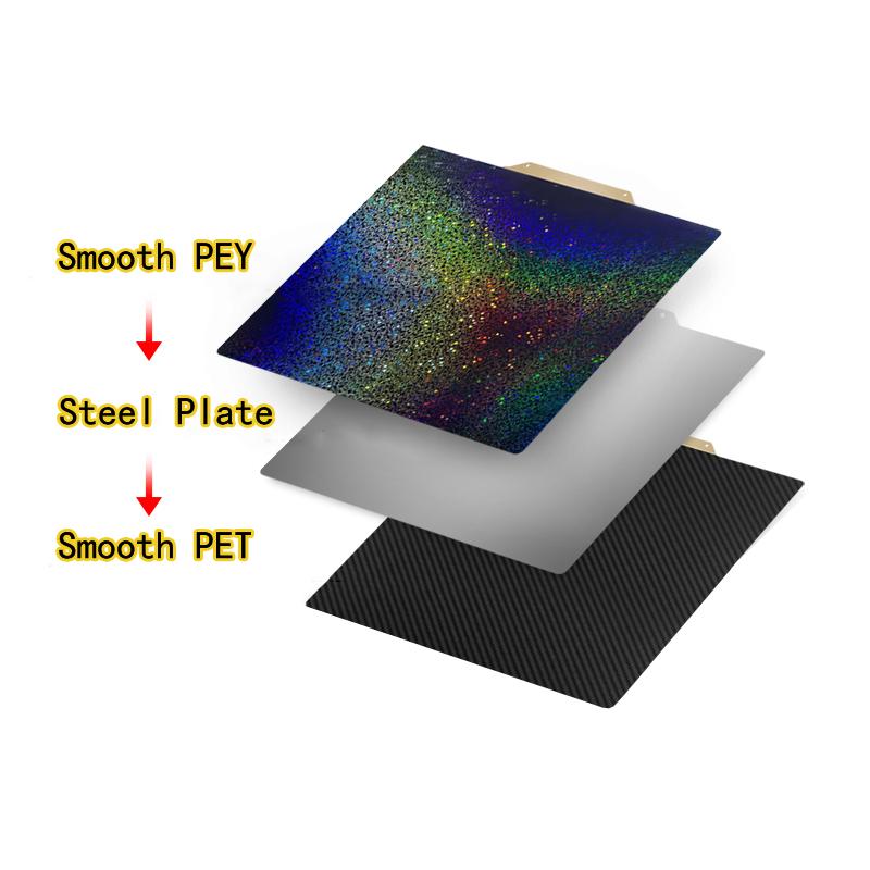 For Kingroon KP5L Magnetic Build Plate PEI 300x300mm Double Side PET PEO Flexible Spring Steel Sheet for Voron,Lulzbot3D Printer