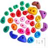 Climbing Hold Set Concrete Wall Bouldering Holds for Kids and Climbing Rock Climbing 32 Plastic Mixed Hardware Included (with Hardware) - Children,