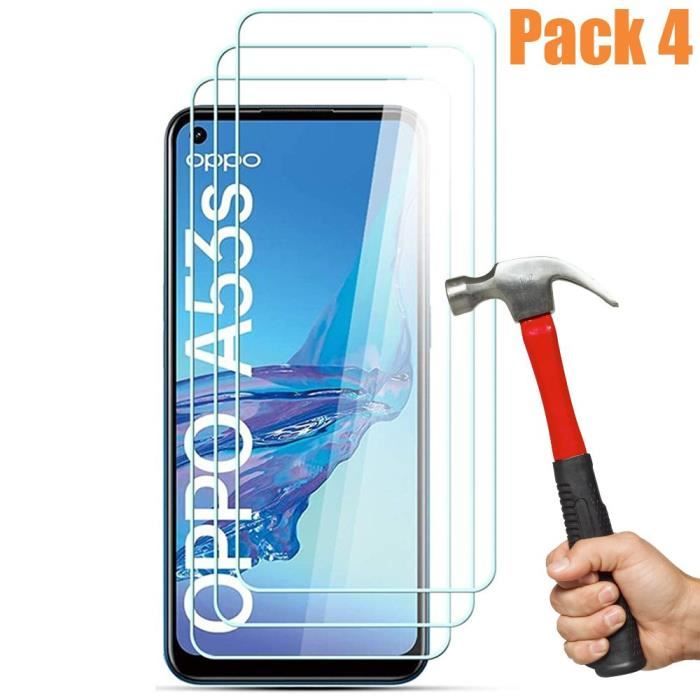 Protecteur d'écran - E.F.CONNECTION - OPPO A53S - Lot de 4 - Verre Trempé - Résistant aux Rayures