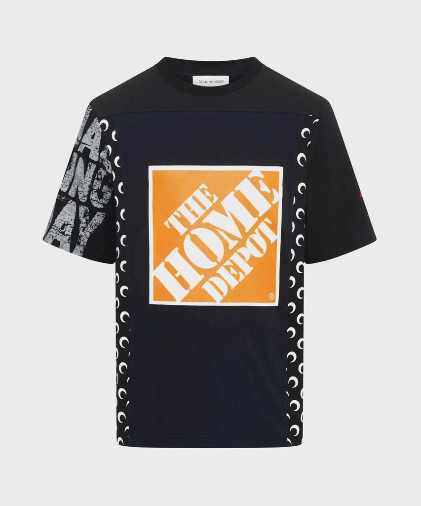 MARINE SERRE (M) Regenerated Graphic Regular Fit T-Shirt Black Regenerated Graphic T-Shirts Regular Fit T-Shirt Bk99 Black