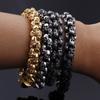 Personal Punk Style Skull Bracelet, Trendy Male Stainless Steel Suit Retro Jewelry