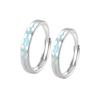 Korean Style Sterling Silver 999 Luminous Heartbeat Kitten Couple Rings
