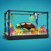 Idea Fish Tank Building Block Set with Light Aquarium Marine Life Jellyfish and Turtle Ecological Tank Toys for Boys and Girl