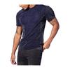 Men Club Top See-through Sequin Mesh Round Neck Short Sleeves Stretchy Thin T-shirt Muscular Men Party Performance T-shirt