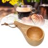 Rubberwood Wooden Coffee Cup Nordic Style Wooden Mug Viking Coffee Mug Portable Wood Mug  Parties
